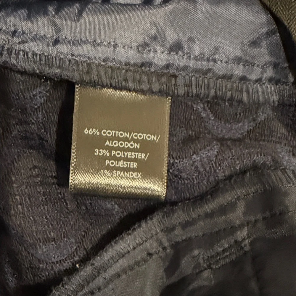 Ann Taylor Navy Jacquard Crop Wide Leg Pants Textured Trouser Size 2
